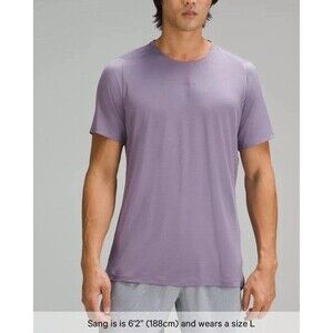 NWT Lululemon Shirt Mens XXL purple ultralight reflective run short sleeve